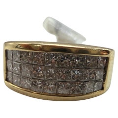 Mens princess diamond ring mens ring 14KT gold