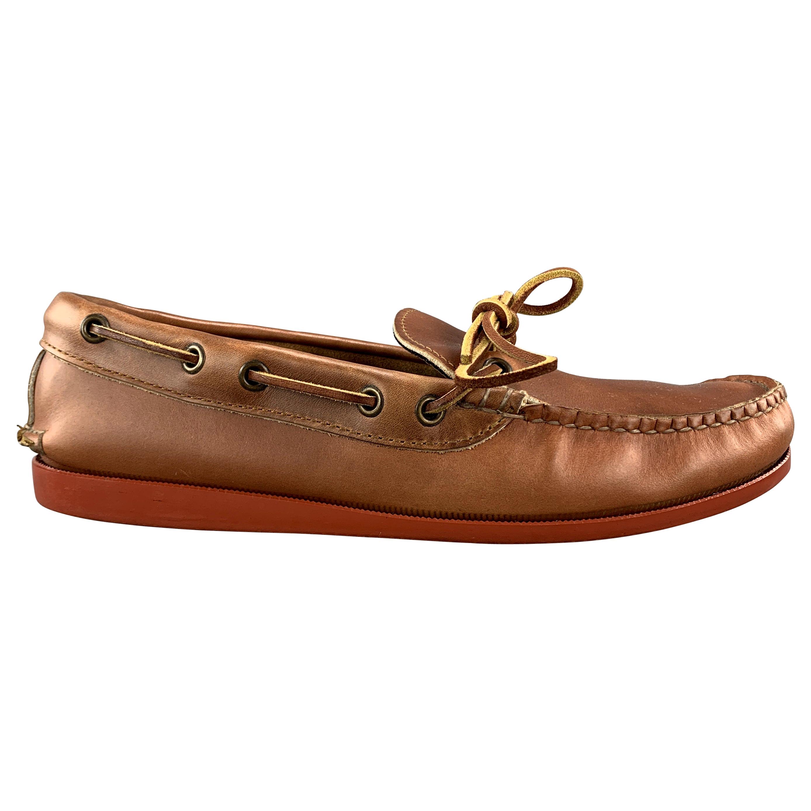 Men's QUODDY for UNIONMADE Size 8.5 Tan Leather Boat Shoes at 1stDibs