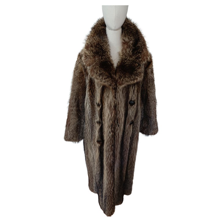 men's raccoon fur coat size M For Sale at 1stDibs