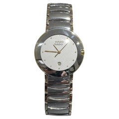 Used Mens Rado DiaStar Wrist Watch Titanium Date Chronograph 33mm Ceramic Band