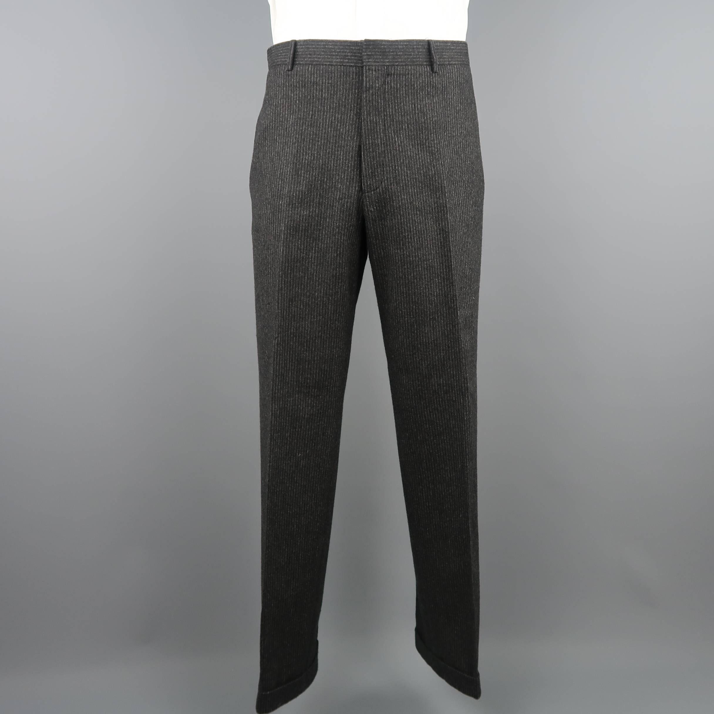 Ralph Lauren Men's Charcoal Pinstripe Wool Cashmere Notch Lapel Suit 1
