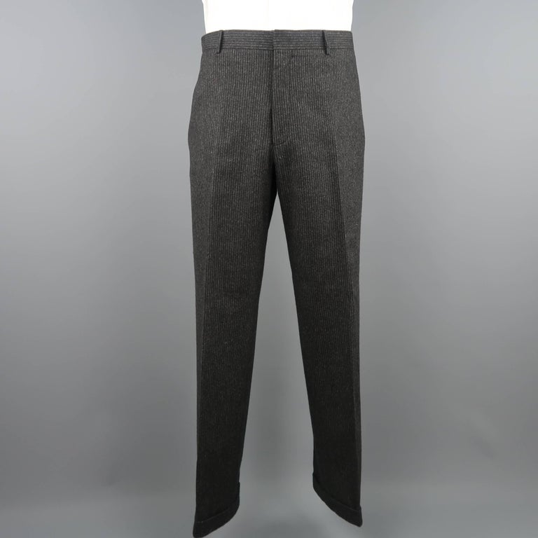 Ralph Lauren Men's Charcoal Pinstripe Wool Cashmere Notch Lapel Suit at ...