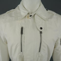 Men's RALPH LAUREN Black Label S White Cotton / Nylon Rain Parka Jacket