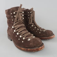 Ralph Lauren Men's Brown Suede Ski Hook Hiking Boots