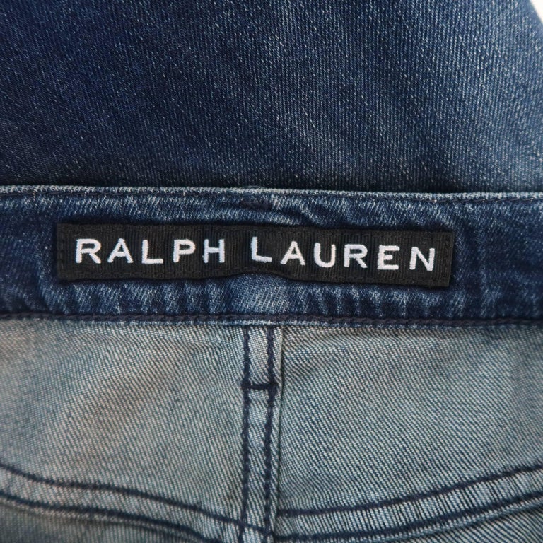 Men's RALPH LAUREN Size 32 Washed Denim Motorcycle Knee Pad Jeans at ...