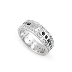 Men’s Retired Gucci 18K White Gold 0.99ctw Diamond Eternity Spinning Band Ring