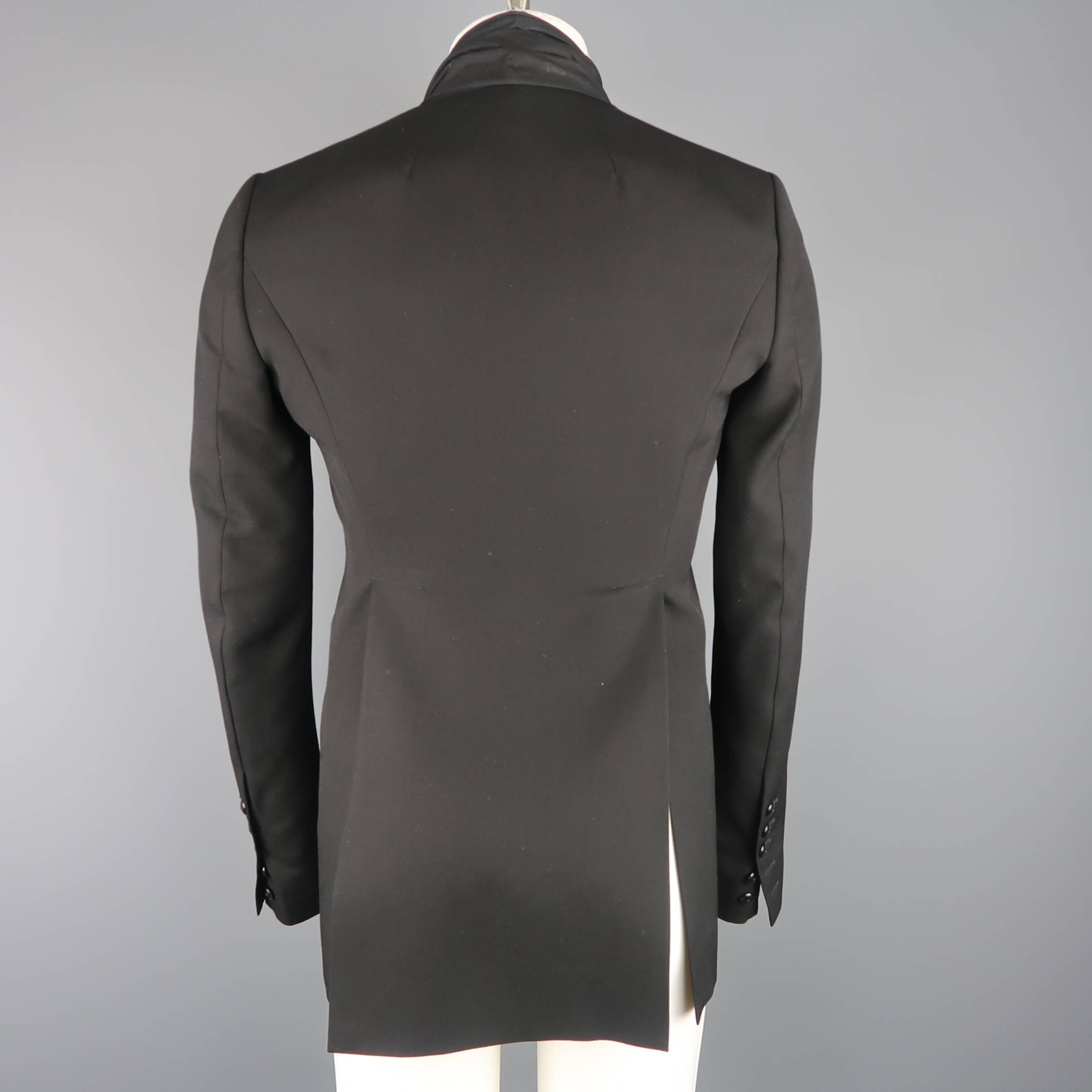 Rick Owens Men's 38 Black Wool Draped Shawl Collar Single Button Sport Coat NWT 3