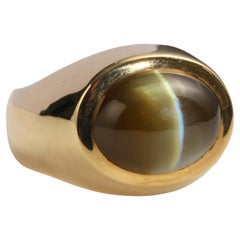 Men's Ring Rare Chrysoberyl Cat's Eye Ring 12.5 Carats Certified