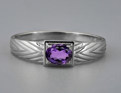 Anillo para hombre con amatista