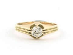 Men's Ring with old mine cut diamond up to 0.45ct 14k gold 3.3 grams