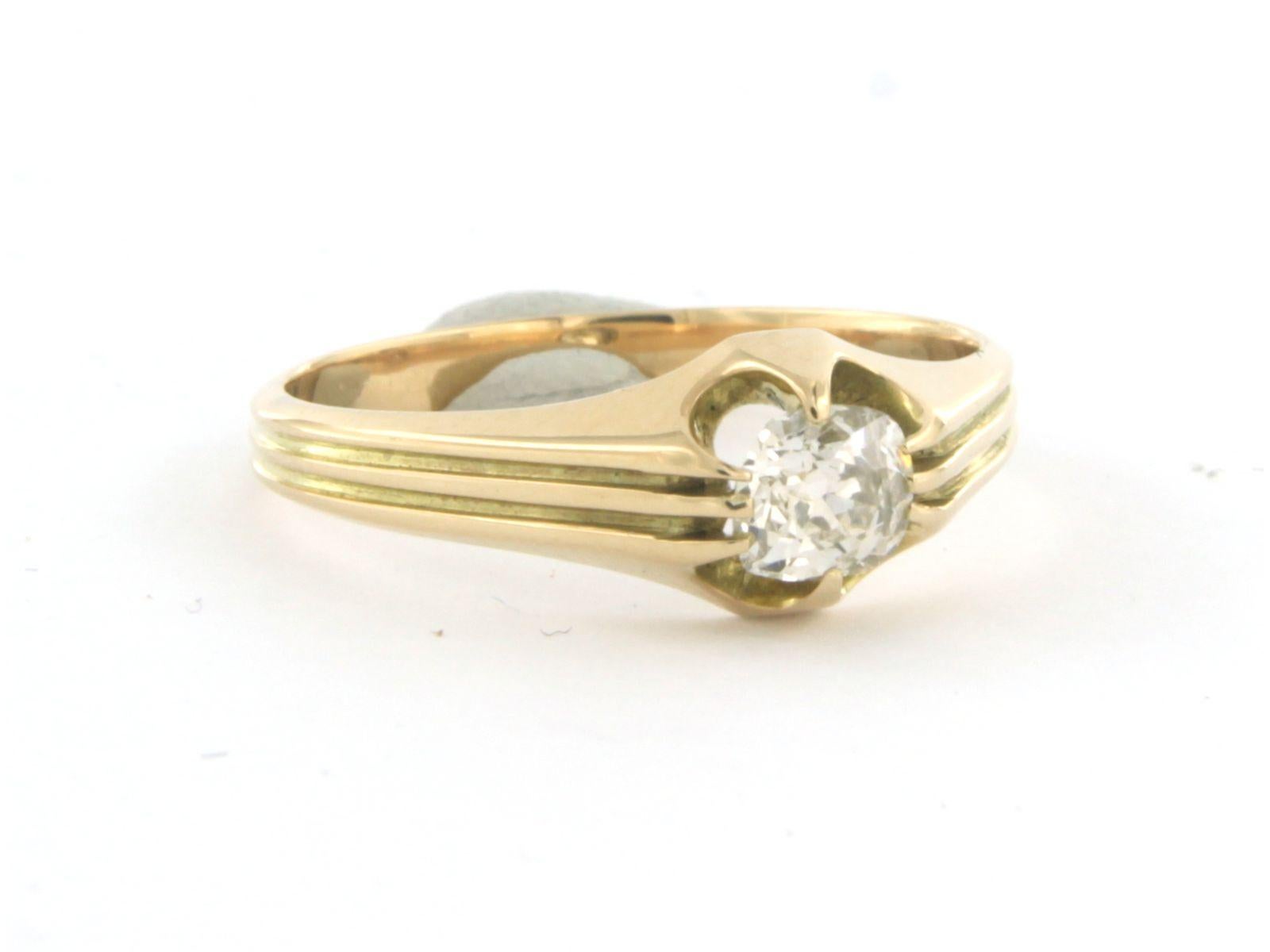 Herrenring mit Diamanten im alten Minenschliff bis zu 0,45 Karat 14k Gold 3,3 Gramm (Frühviktorianisch) im Angebot