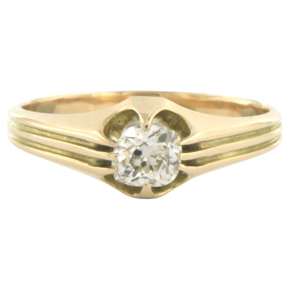 Men's Ring with old mine cut diamond up to 0.45ct 14k gold 3.3 grams