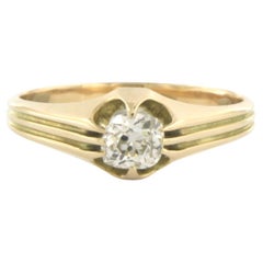 Anello da uomo con diamante taglio old mine fino a 0,45ct in oro 14k 3,3 grammi