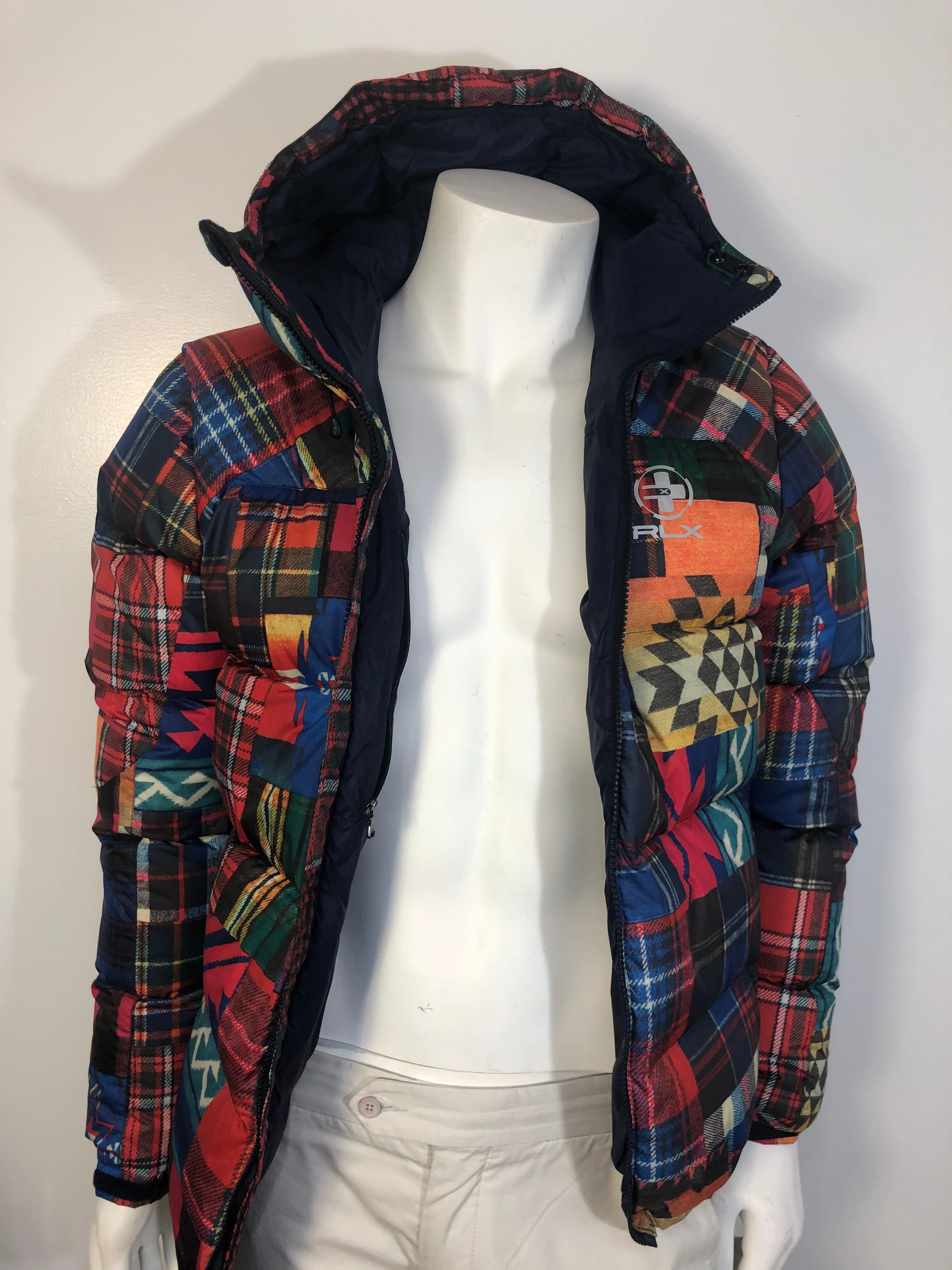 Mens RLX Ralph Lauren Plaid Puffer 