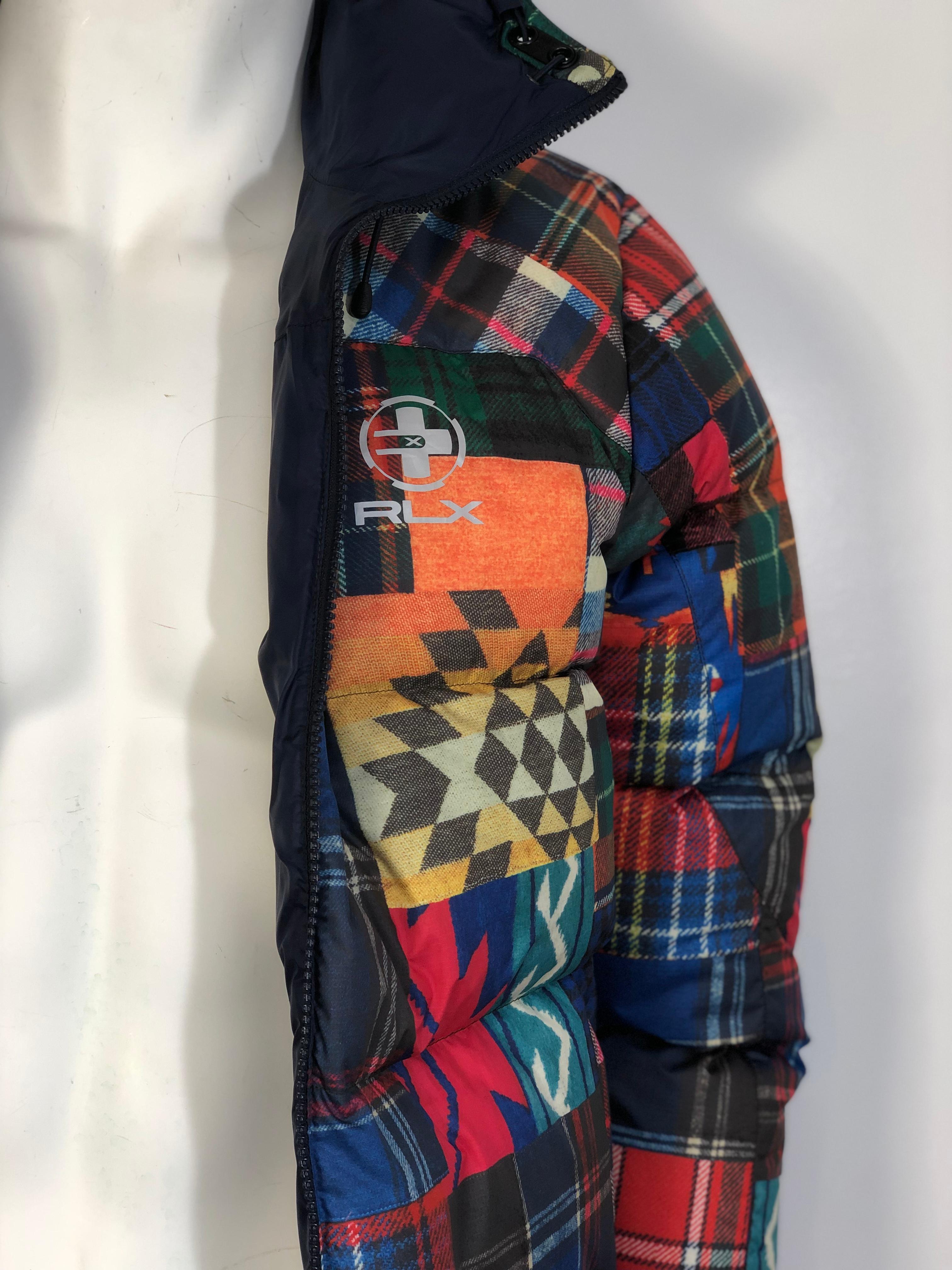 Mens RLX Ralph Lauren Plaid Puffer Jacket  3