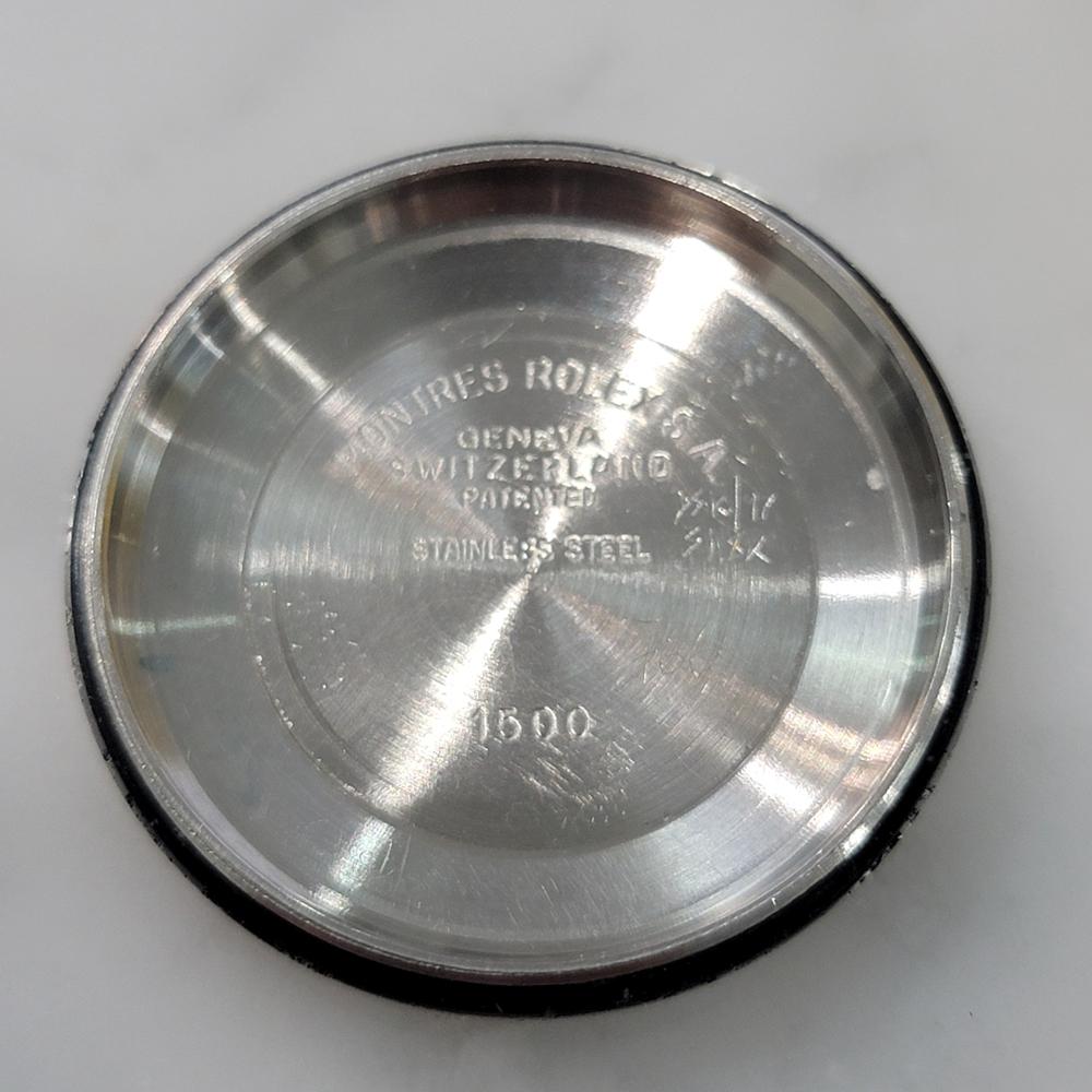 Mens Rolex Oyster Perpetual Date Ref 1500 35mm 14k SS 1970s Automatic RA448 For Sale 8