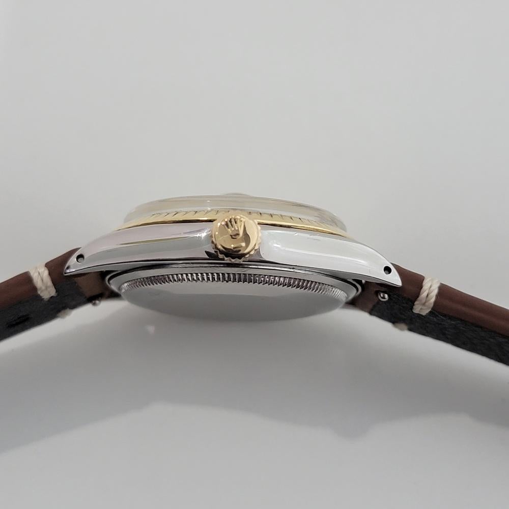 Mens Rolex 1500 Oyster Perpetual Date 14k Gold ss 1960s Automatic Vintage RA168B en venta 5