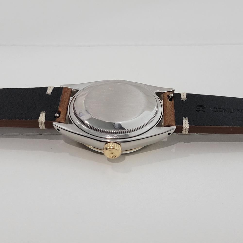 Mens Rolex 1500 Oyster Perpetual Date 14k Gold ss 1960s Automatic Vintage RA168B en venta 4