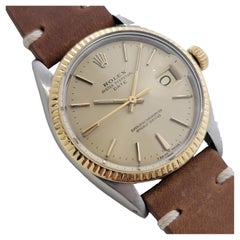 Mens Rolex 1500 Oyster Perpetual Date 14k Gold ss 1960s Automatic Vintage RA168B