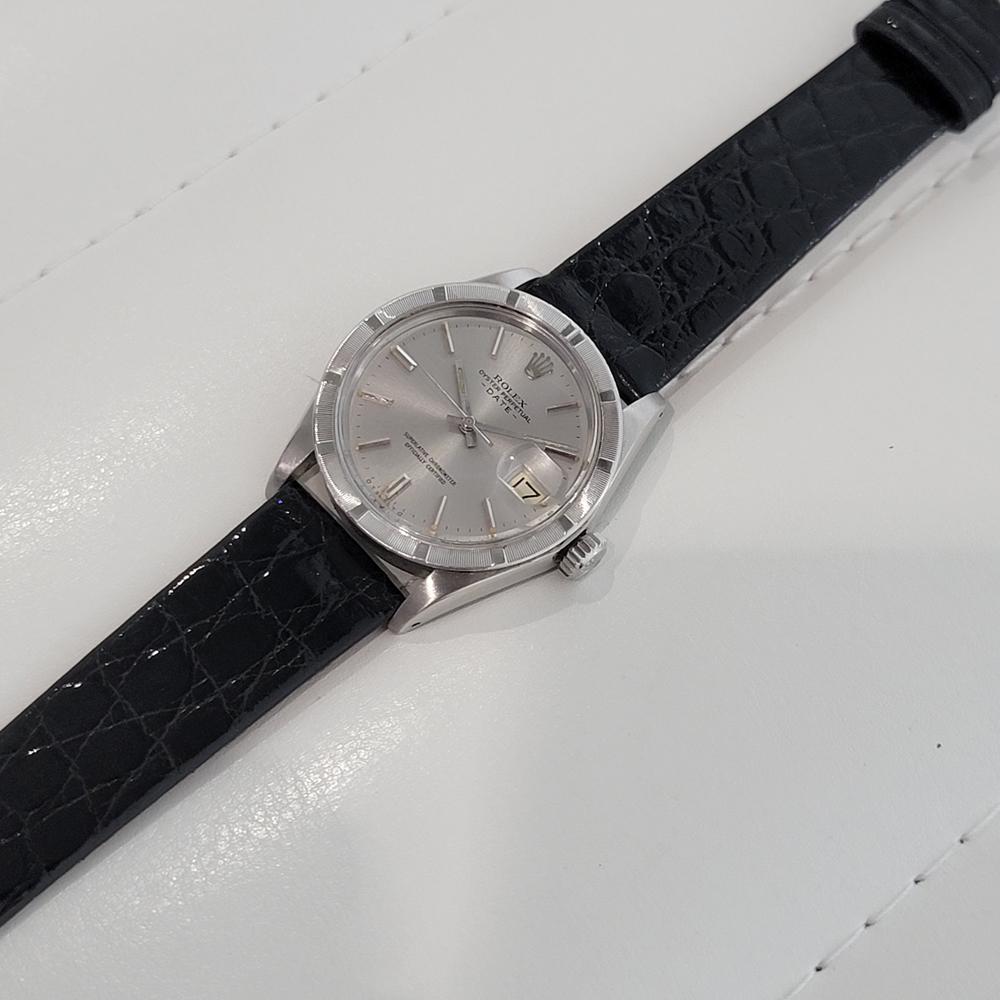 Herren Rolex 1501 Oyster Perpetual Date Automatik mit Papier 1970er Jahre Vintage RA320B im Angebot 1