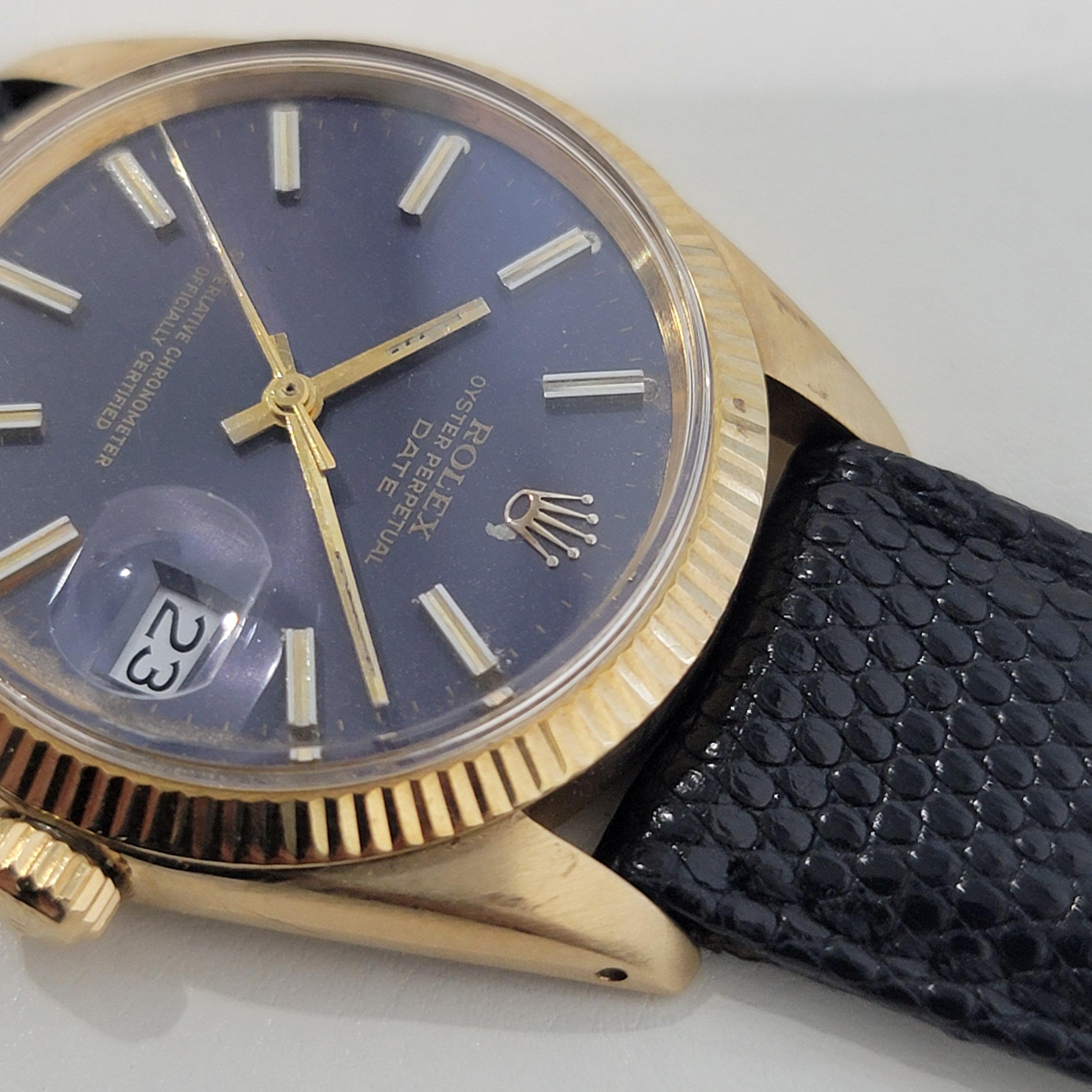 Mens Rolex 1503 Oyster Perpetual Date 35mm 14k Solid Gold Automatic 1960s RA264 1