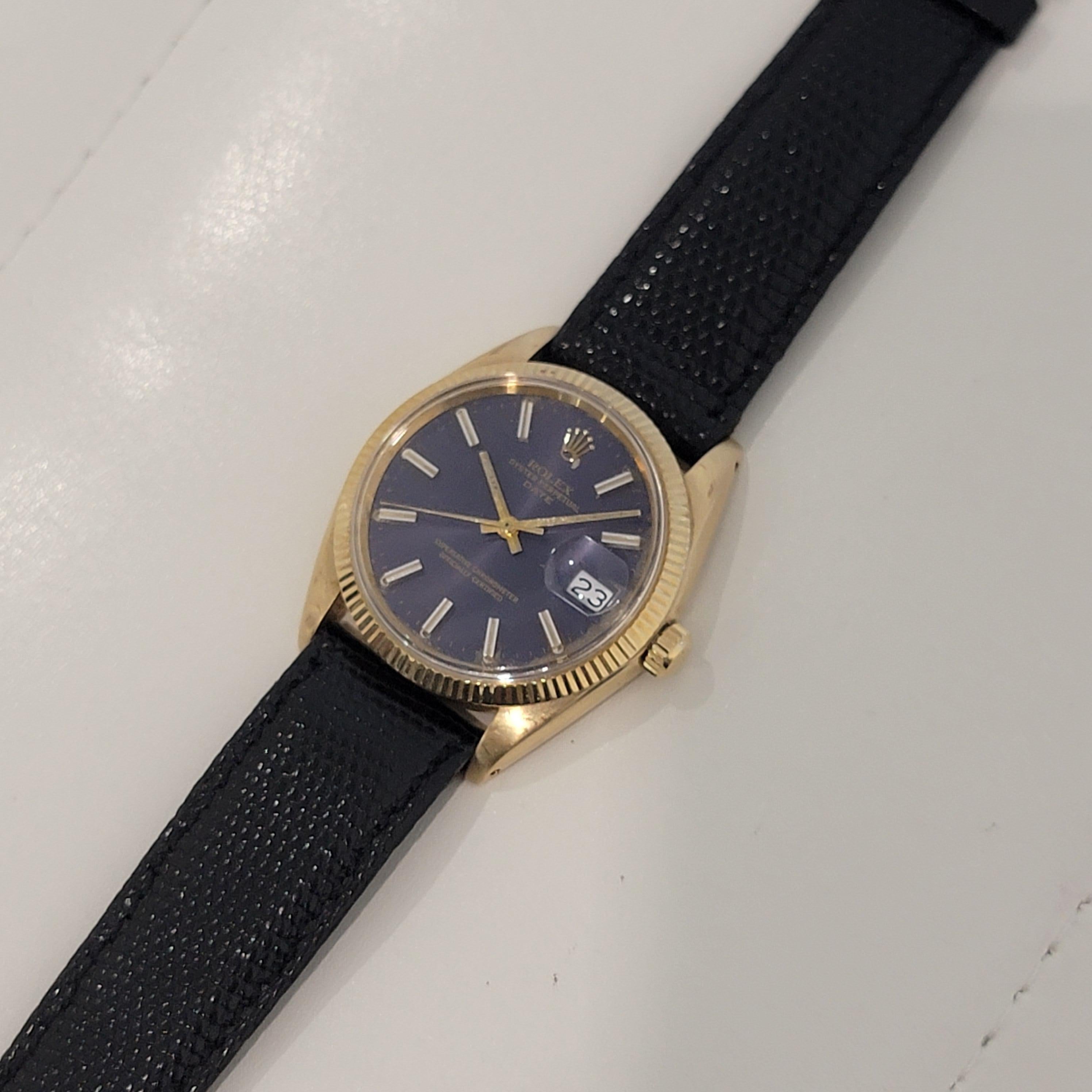 Mens Rolex 1503 Oyster Perpetual Date 35mm 14k Solid Gold Automatic 1960s RA264 3