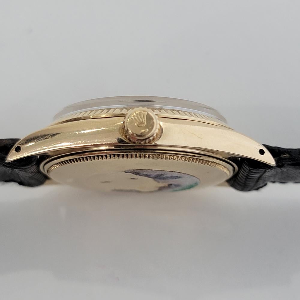 Mens Rolex 1503 Oyster Perpetual Date 35mm 14k Solid Gold Automatic 1960s RA264 5