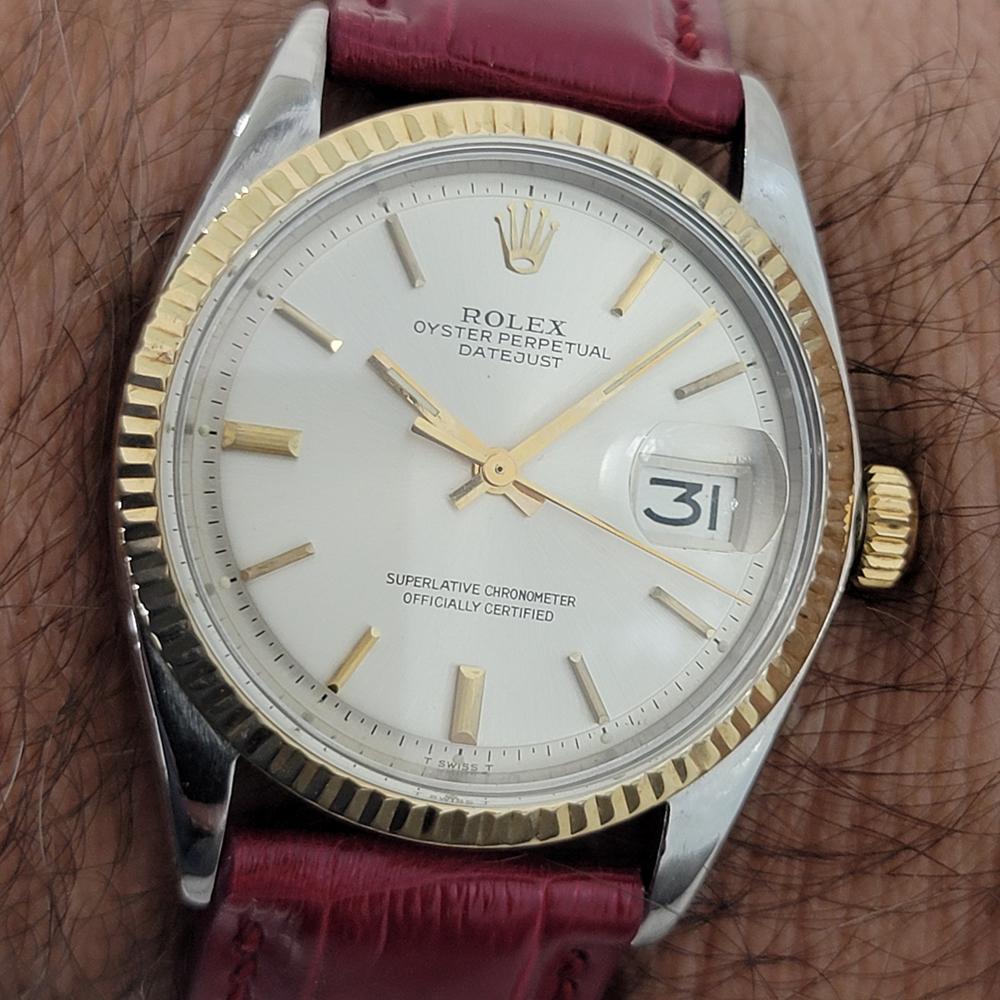 Mens Rolex 1601 Oyster Datejust 18k SS Automatic 1970s Swiss Vintage RJC189 For Sale 8