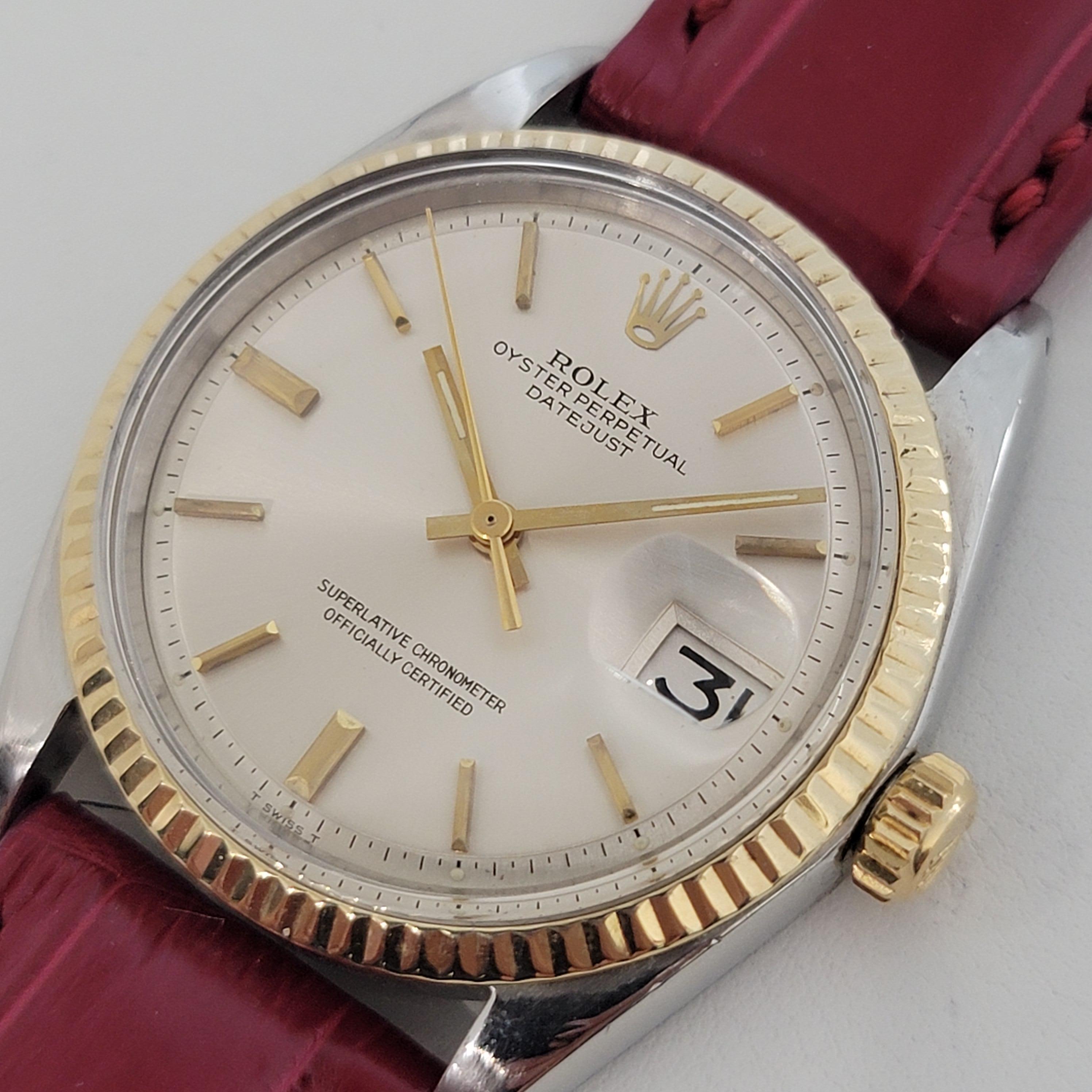 Men's Mens Rolex 1601 Oyster Datejust 18k SS Automatic 1970s Swiss Vintage RJC189 For Sale