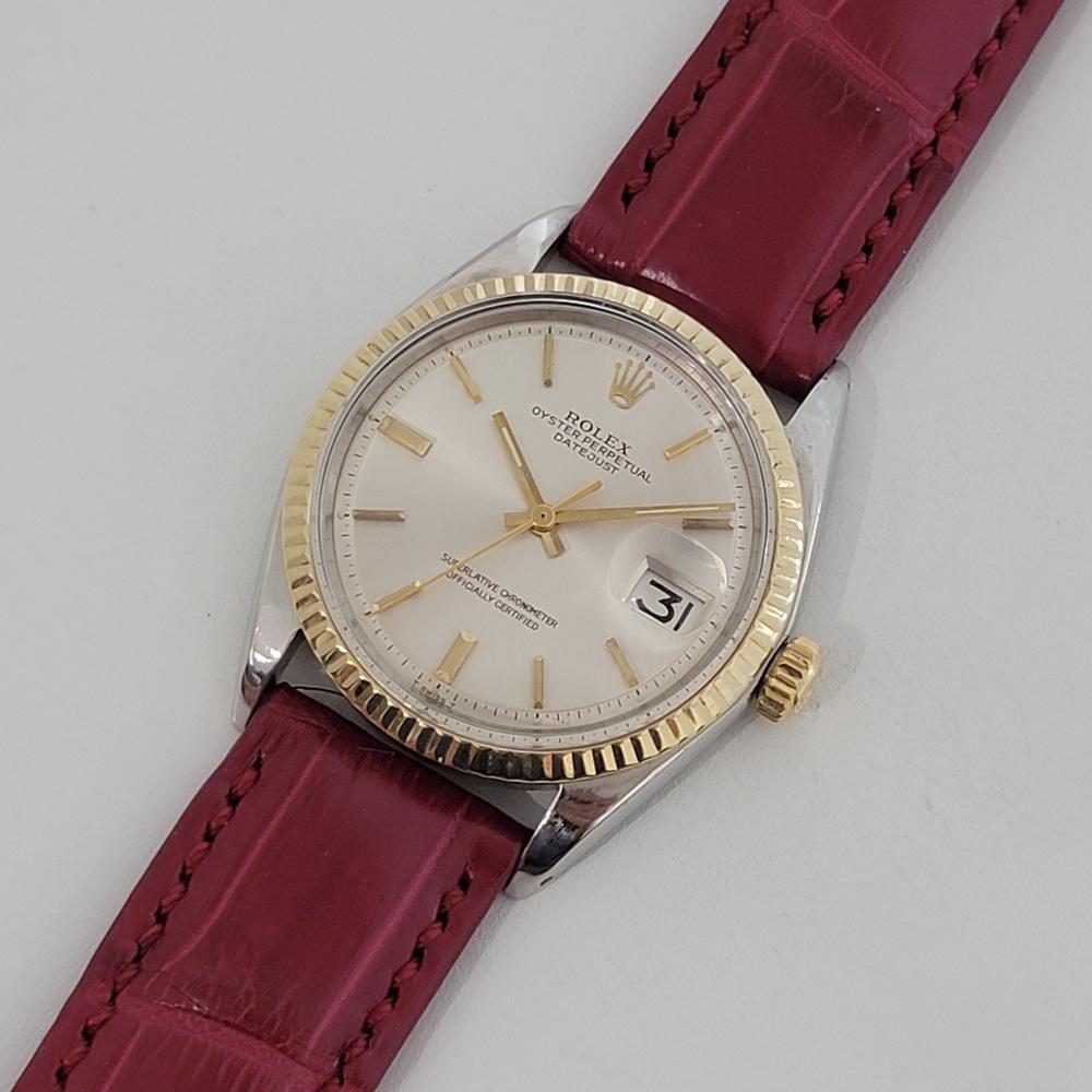 Mens Rolex 1601 Oyster Datejust 18k SS Automatic 1970s Swiss Vintage RJC189 For Sale 1