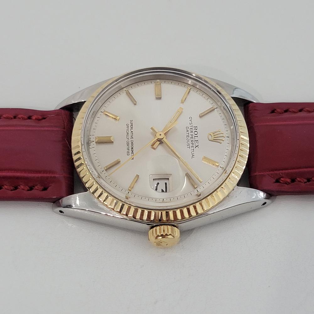 Mens Rolex 1601 Oyster Datejust 18k SS Automatic 1970s Swiss Vintage RJC189 For Sale 2