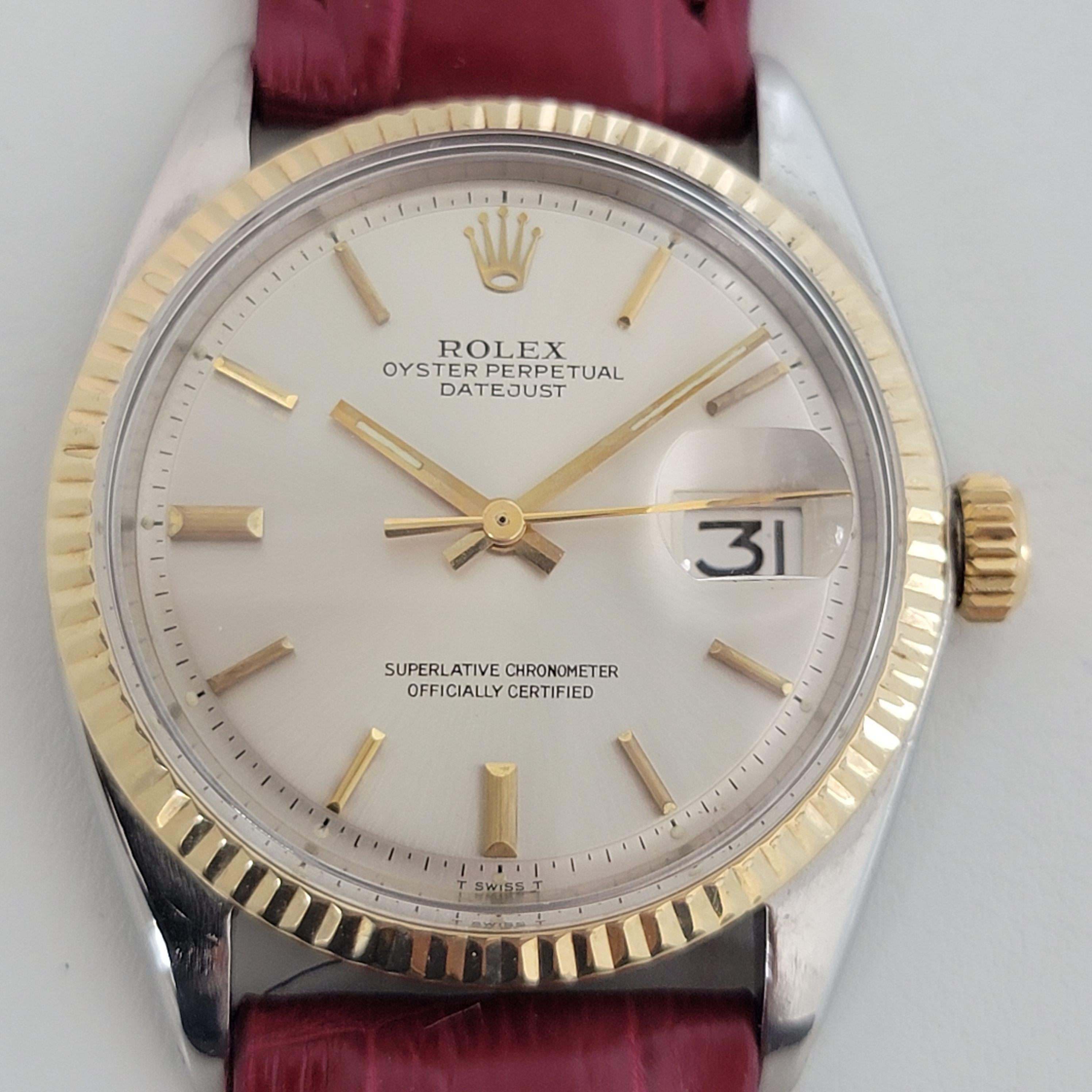 Rolex 1601 Oyster Datejust 18k SS automatique des années 1970 suisse vintage RJC189