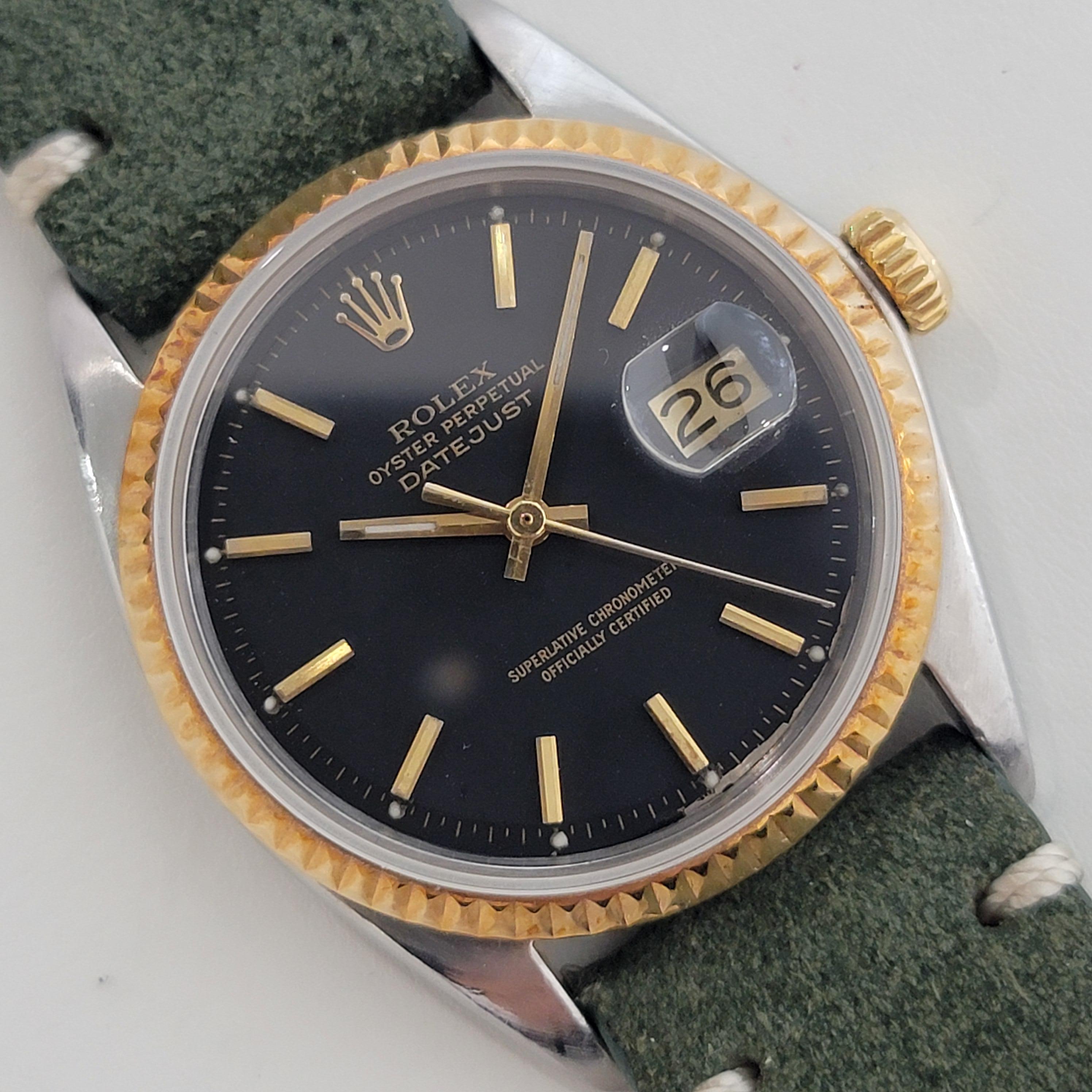 Men's Mens Rolex 1601 Oyster Perpetual Datejust 18k Gold SS Automatic 1960s RJC142