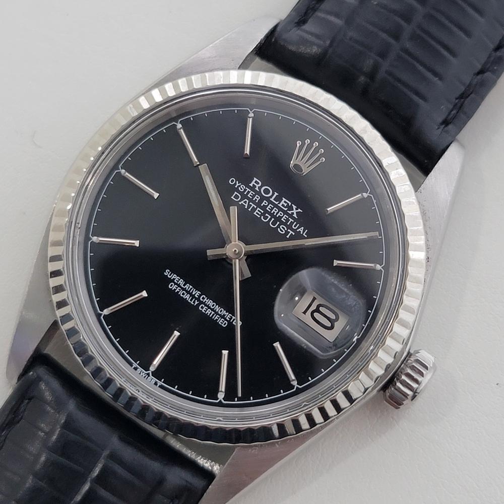 Men's Mens Rolex 16014 Datejust 36mm 18k White Gold SS Automatic 1970s Swiss RA517B