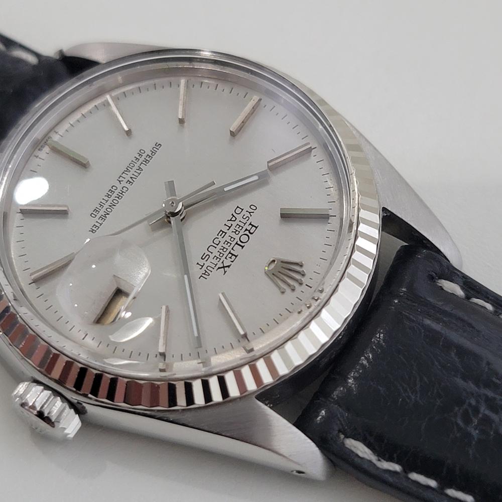 Mens Rolex 16014 Datejust 36mm 18k White Gold SS Automatic 1970s Vintage RA515B For Sale 2