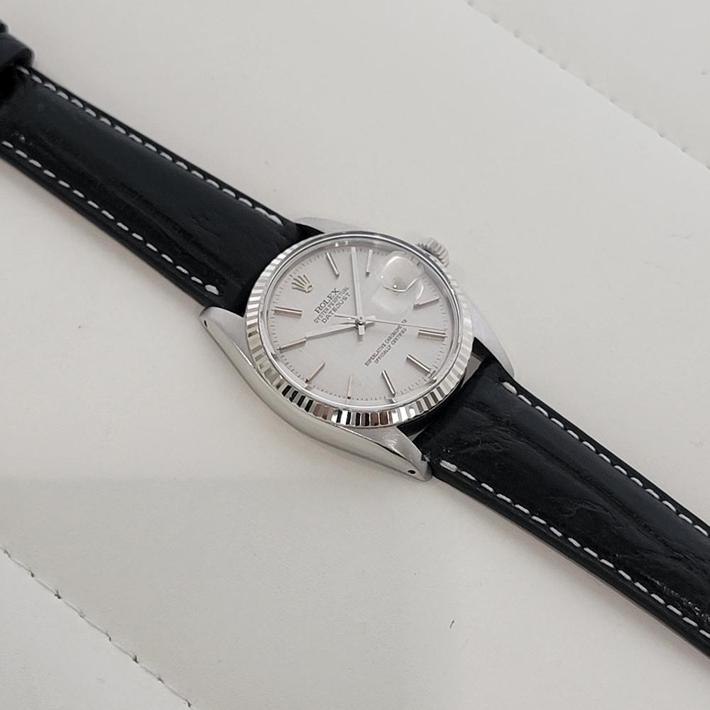 Mens Rolex 16014 Datejust 36mm 18k White Gold SS Automatic 1970s Vintage RA515B For Sale 3