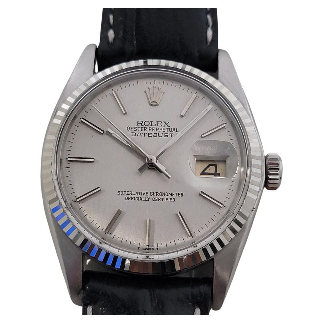 Mens Rolex 16014 Datejust 36mm 18k White Gold SS Automatic 1970s Vintage RA515B