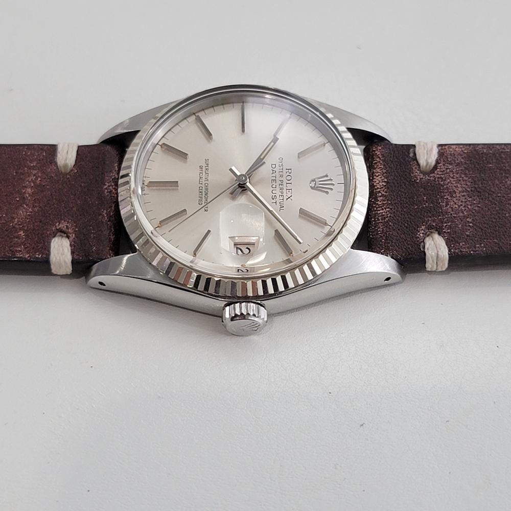 Mens Rolex 16014 Datejust 36mm 18k White Gold SS Automatic 1970s Vintage RA518 For Sale 1