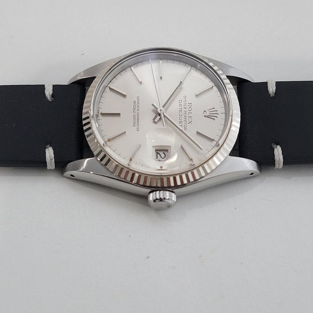 Mens Rolex 16014 Datejust 36mm 18k White Gold SS Automatic 1970s Vintage RA518B en venta 1