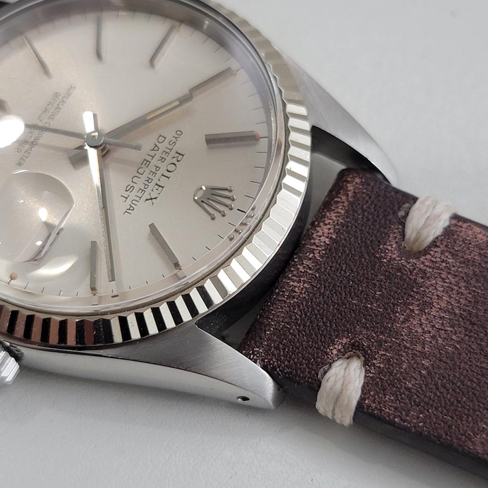 Mens Rolex 16014 Datejust 36mm 18k White Gold SS Automatic 1970s Vintage RA518 For Sale 2