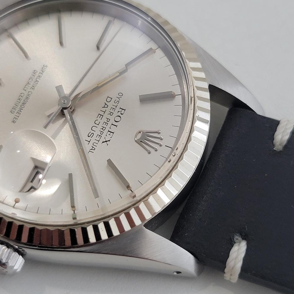 Mens Rolex 16014 Datejust 36mm 18k White Gold SS Automatic 1970s Vintage RA518B en venta 2