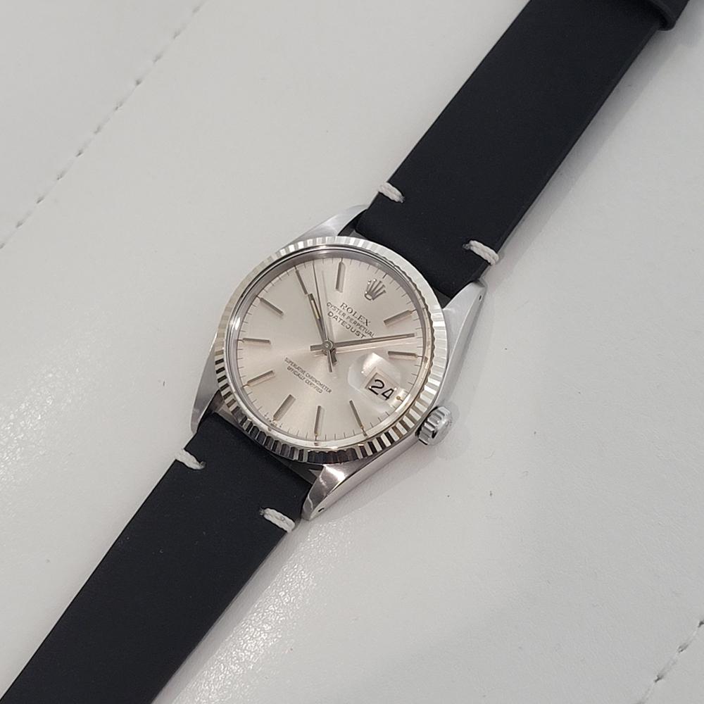 Mens Rolex 16014 Datejust 36mm 18k White Gold SS Automatic 1970s Vintage RA518B en venta 3