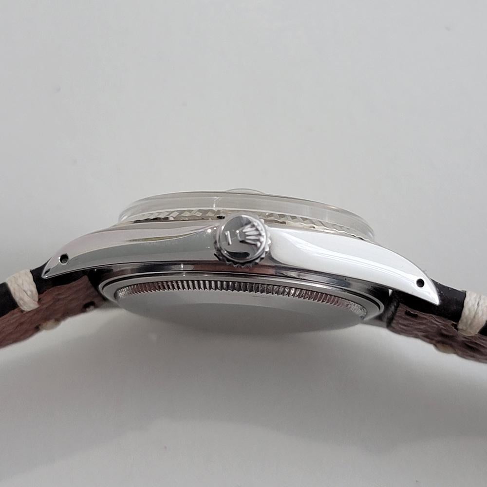 Mens Rolex 16014 Datejust 36mm 18k White Gold SS Automatic 1970s Vintage RA518 For Sale 5