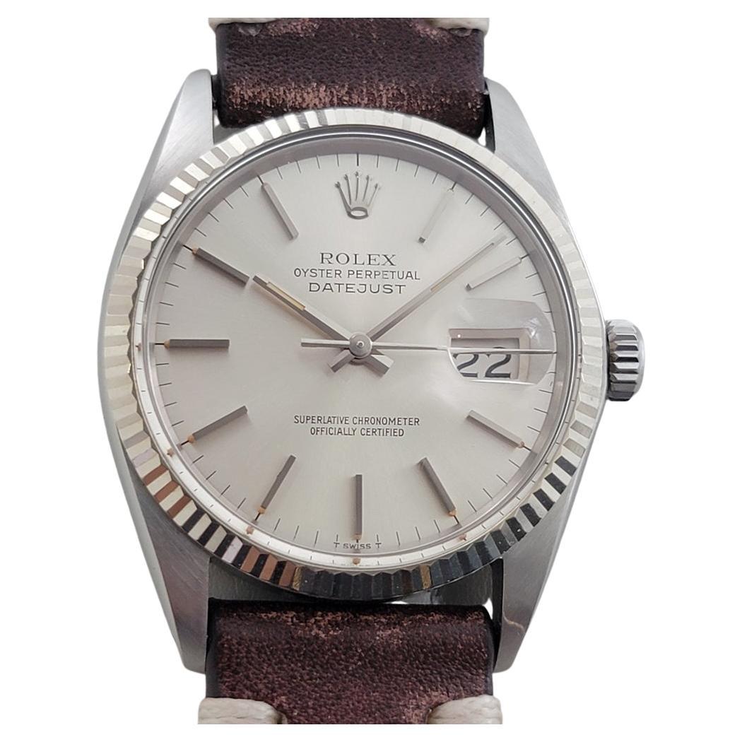 Mens Rolex 16014 Datejust 36mm 18k White Gold SS Automatic 1970s Vintage RA518