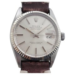 Mens Rolex 16014 Datejust 36mm 18k White Gold SS Automatic 1970s Vintage RA518