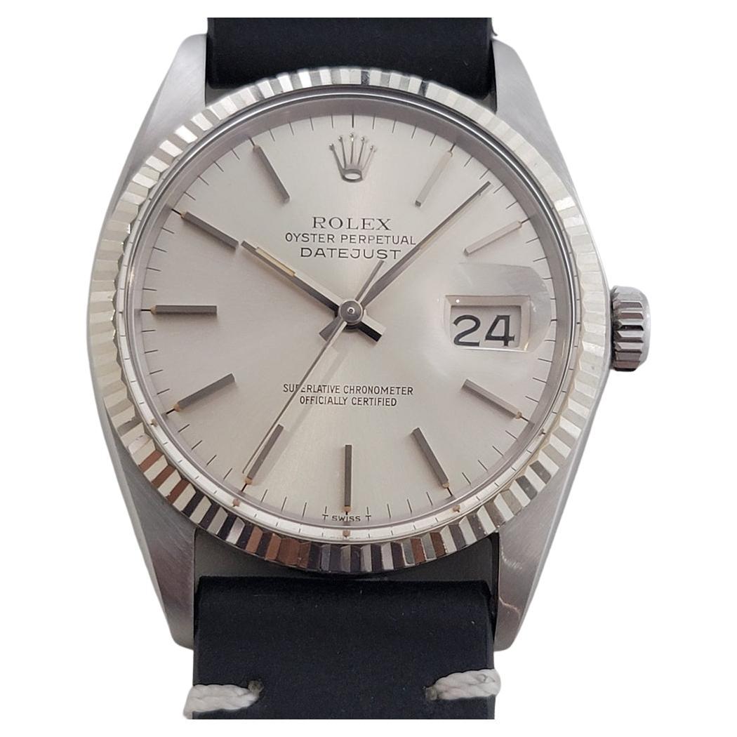 Mens Rolex 16014 Datejust 36mm 18k White Gold SS Automatic 1970s Vintage RA518B