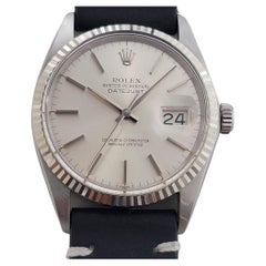 Herren Rolex 16014 Datejust 36mm 18k Weißgold SS Automatik 1970er Jahre Vintage RA518B