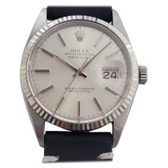 Mens Rolex 16014 Datejust 36mm 18k White Gold SS Automatic 1970s Vintage RA518B