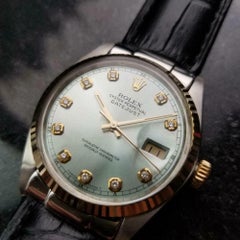 Men's Rolex 18 Karat & SS Oyster Datejust Ref.16014 Diamond Dial, Vintage NS32