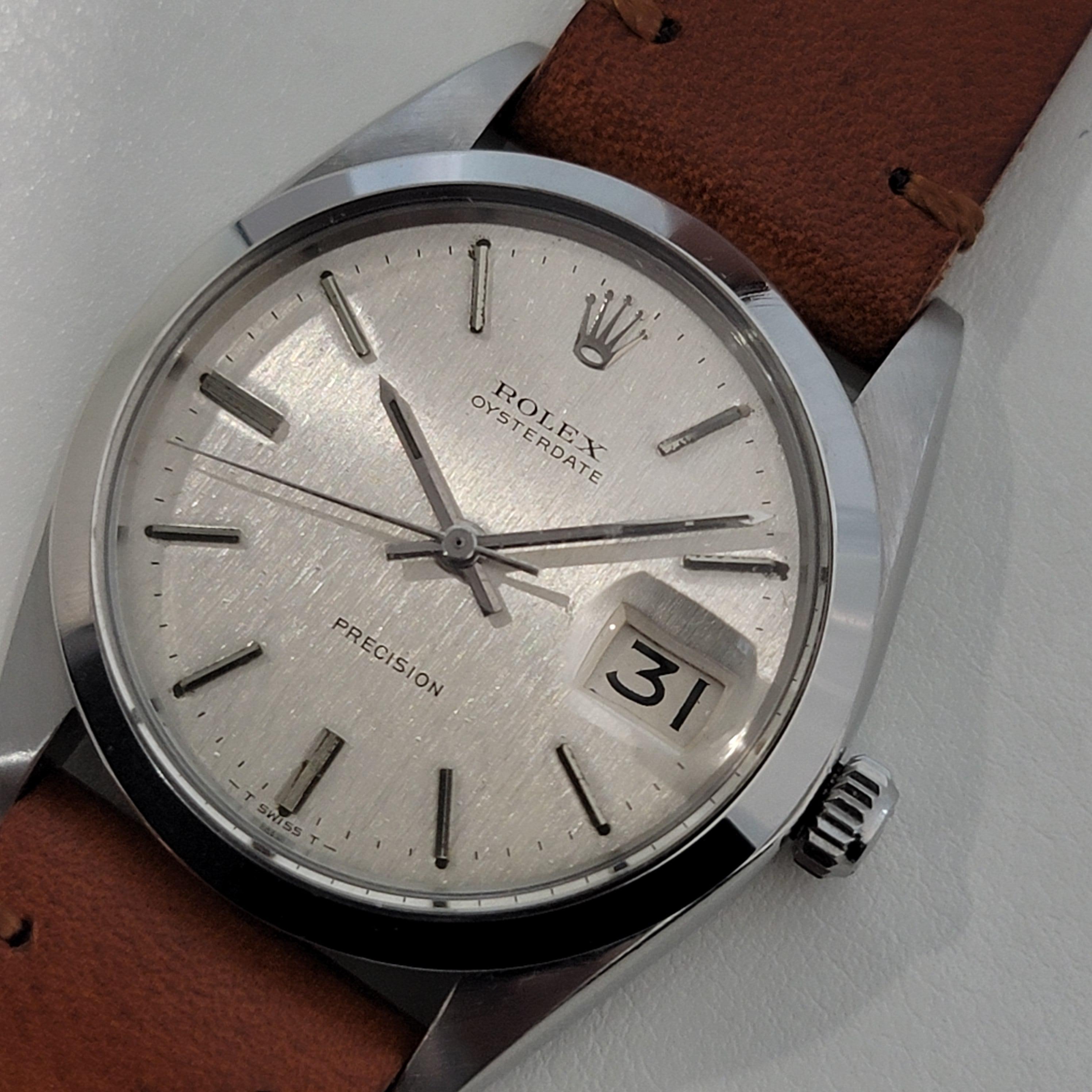 Mens Rolex 6694 Oysterdate Precision Manual Wind 1960s Vintage Classic RJC198T In Excellent Condition For Sale In Beverly Hills, CA